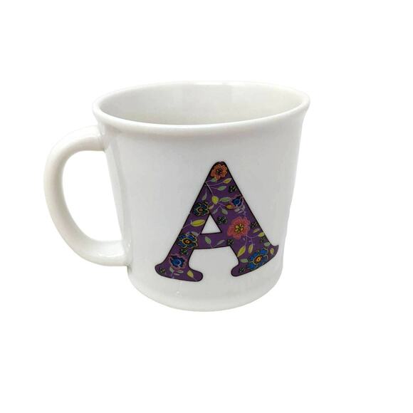Natural Life "A" Mug Purple Floral Pattern - Picture 1 of 4
